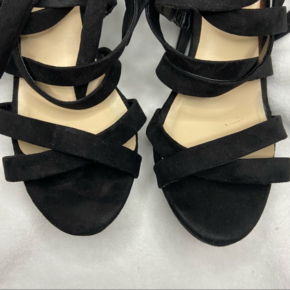 Lounge Suede Crisscross Leg Wrap Stiletto Heel - Picture 5 of 13